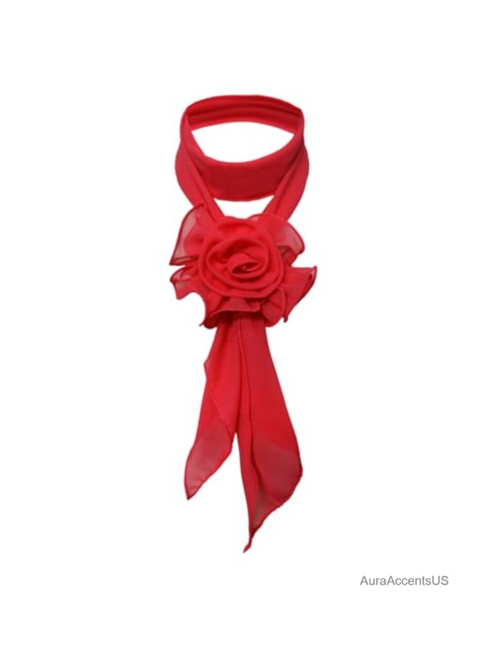 Scarf Neck Scarf Women Chiffon Sheer Flower Head Wrap Hair Accessory